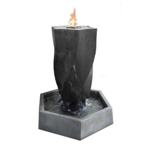 Vortex with fires Modern Art Minimalistic with Ball Fountain Contemporary